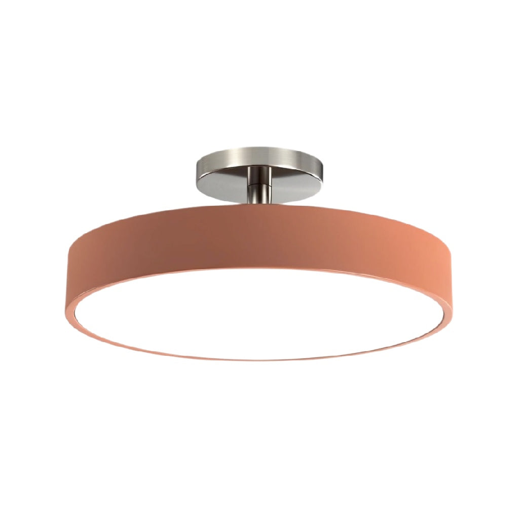 **Technische titel in het Nederlands: Moderne plafondlamp met ronde, roze mat afgewerkt ontwerp.**