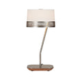 **Moderne bureaulamp met metalen voet en stoffen kap**