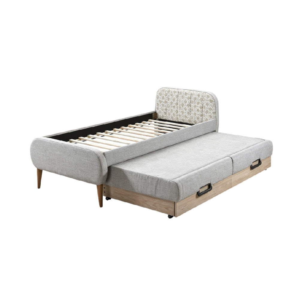 Titel: **Uitschuifbaar Bed met Opbergruimte en Moderne Stijl**