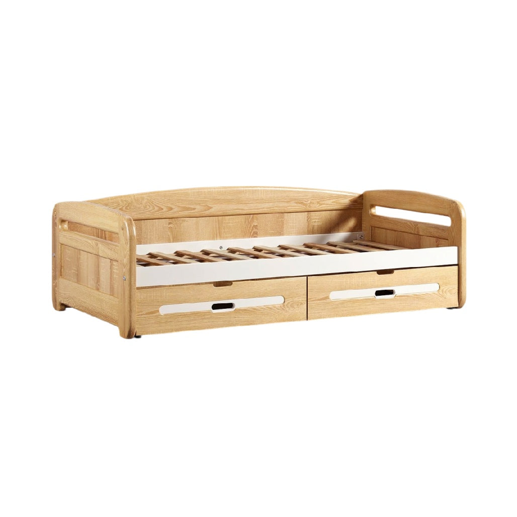 **Technische Titel in het Nederlands: Houten Bed met Uittrekbare Laden**